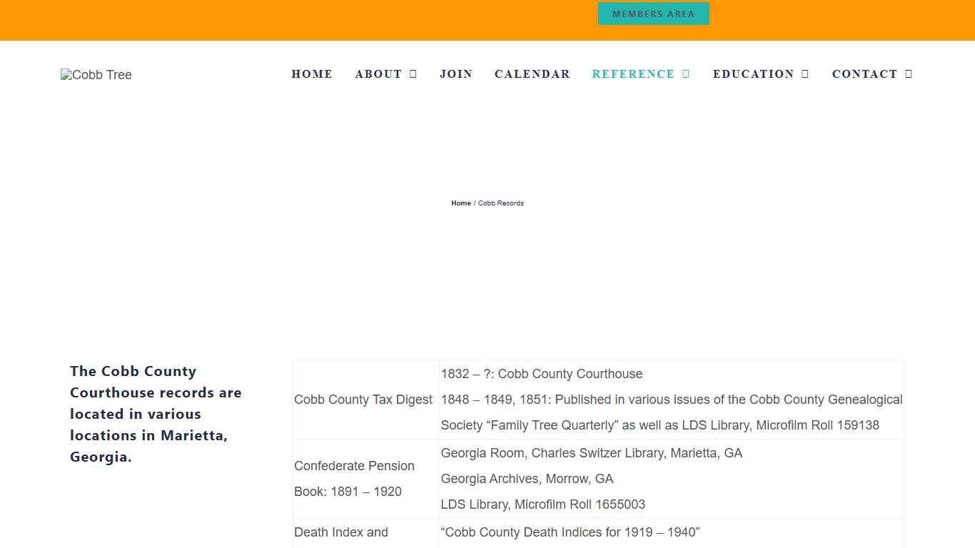Cobb Records – Cobb County Genealogical Society